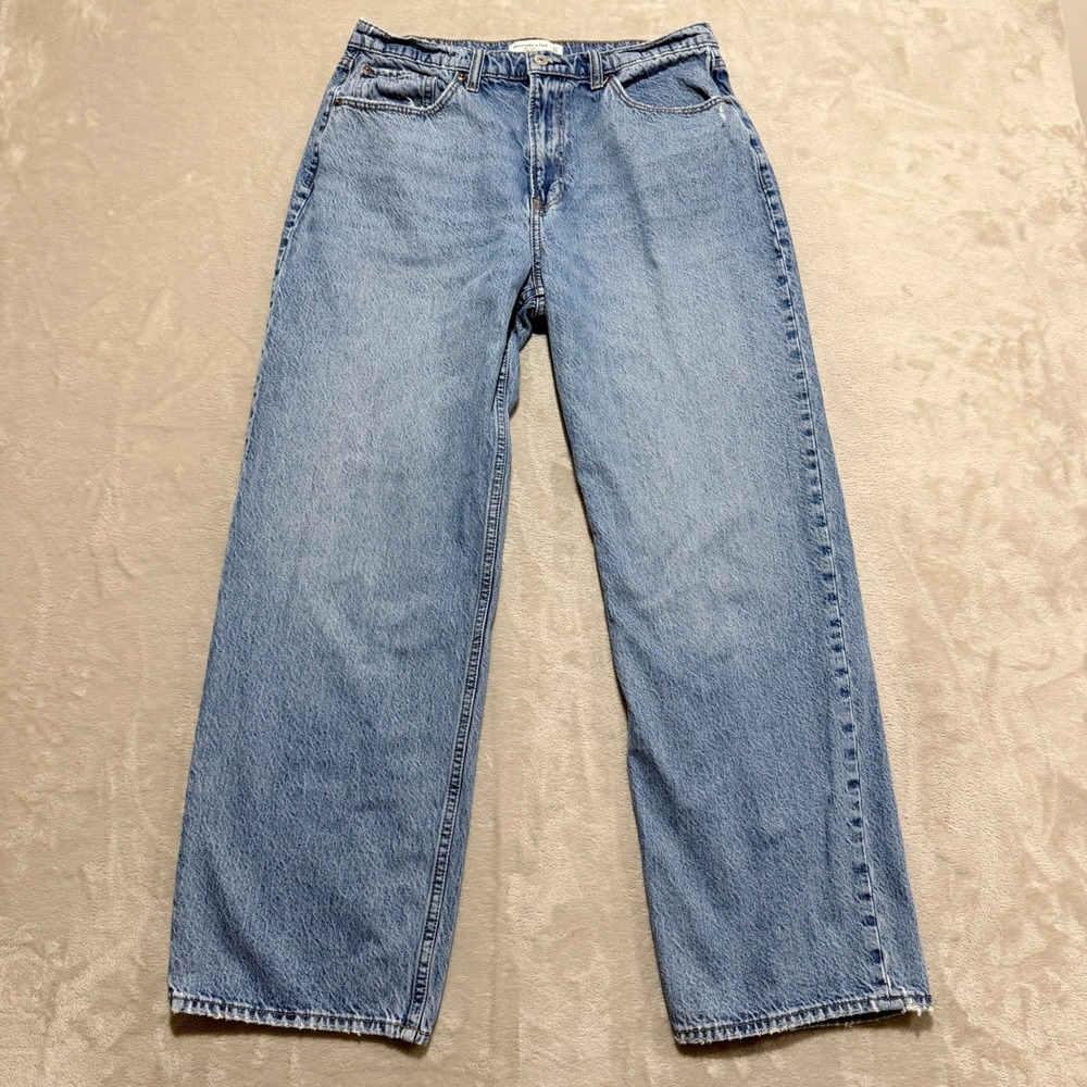 Abercrombie & Fitch Loose High Rise Jeans Womens 31/12R Blue Straight Baggy Y2K
